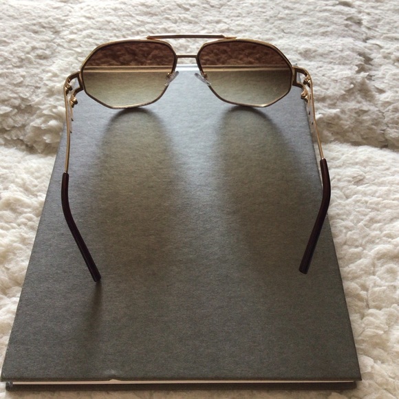 NYS Collection Mens Aviator Double Bridge Gold Metal Studded Frame Sunglasses - Picture 10 of 16